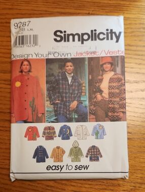 Simplicity Jacket Pattern 9287 Uncut Size L, XL